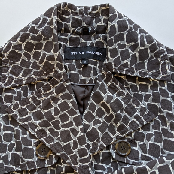 STEVE MADDEN Printed Trench Coat, S - Picture 7 of 8